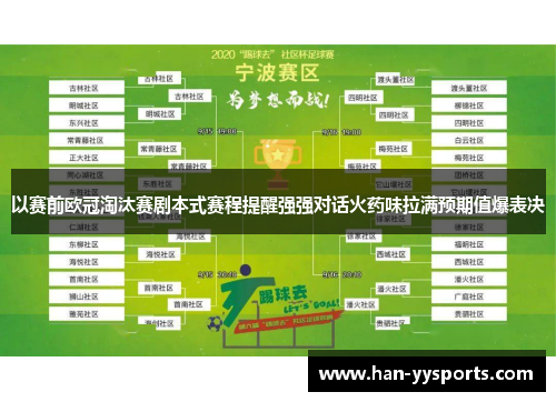 以赛前欧冠淘汰赛剧本式赛程提醒强强对话火药味拉满预期值爆表决
